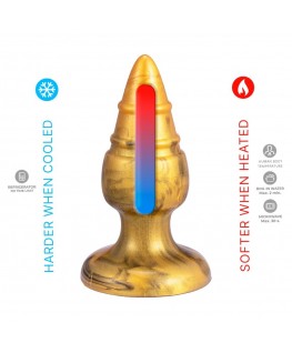 SILEXD - GOLDY ANAL PLUG FANTASY SILICONE LIQUIDO TERMOREATTIVO DORATO 9,2 CM