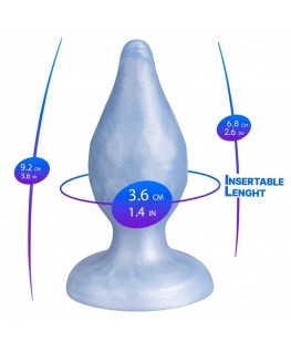 SILEXD - DIAMOND ANAL PLUG FANTASY SILICONE LIQUIDO TERMOREATTIVO BLU PERLA 9,2 CM