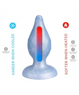 SILEXD - DIAMOND ANAL PLUG FANTASY SILICONE LIQUIDO TERMOREATTIVO BLU PERLA 9,2 CM