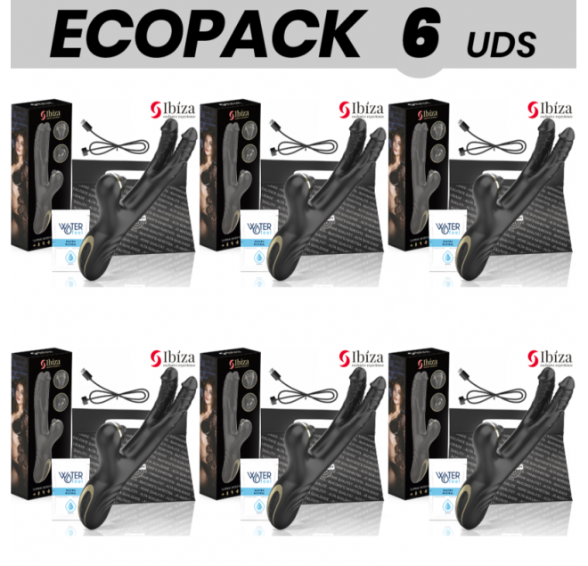 ECOPACK 6 UNITÀ - IBIZA TWO DRAGONS DOPPIO VIBRATORE NERO