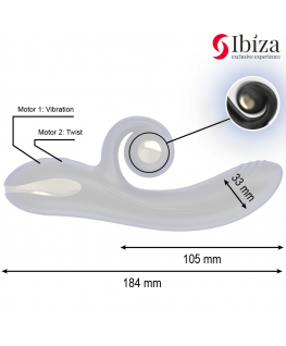 IBIZA - VIBRATORE TWISTER CON STIMOLATORE CURVA E VIBRO-ROTAZIONE