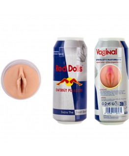 ALIVE - MASTURBATORE MASCHILE VAGINA BAMBOLA ROSSA LATTINA PER BEVANDA ENERGETICA