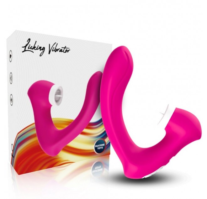 ARMONY - SECRETKISS LICKING VIBRATING CLITORIDE & VIBRATORE CURVO FUCSIA