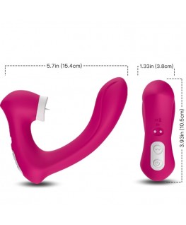 ARMONY - SECRETKISS LICKING VIBRATING CLITORIDE & VIBRATORE CURVO FUCSIA