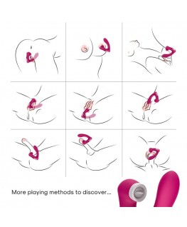ARMONY - SECRETKISS LICKING VIBRATING CLITORIDE & VIBRATORE CURVO FUCSIA