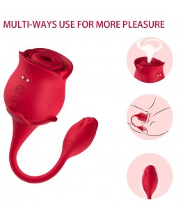 ARMONY - VIBRATORE E SUCCHIATORE CLITORIDE ROSA 10 MODALITÀ ROSSO