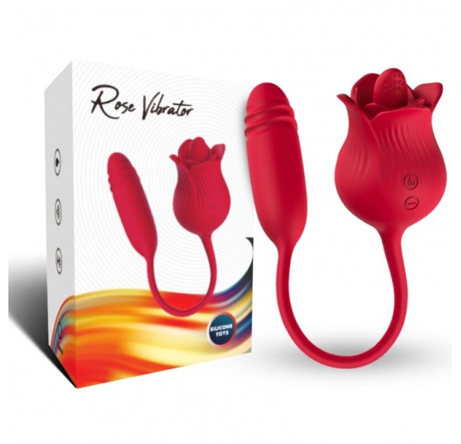 ARMONY - CLITORITE VIBRANTE LECCATA DI ROSA E VIBRATORE ROSSO
