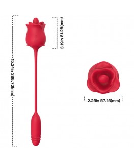 ARMONY - 3 IN 1 ROSA, STIMOLATORE, ASPIRAZIONE E SU&GIÙ CON CODA ROSSA