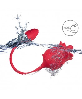 ARMONY - STIMOLATORE E VIBRATORE ROSA 2 IN 1 CON ASPIRAZIONE E CODA ROSSA 10 MODALITÀ