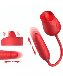 ARMONY - VIBRATORE DI FIORI DELIZIOSI E SPINTA CON LINGUA ROSSA