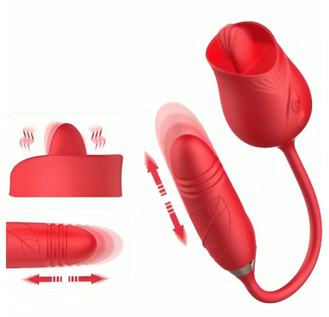 ARMONY - VIBRATORE DI FIORI DELIZIOSI E SPINTA CON LINGUA ROSSA