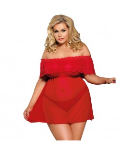 SUBBLIME QUEEN PLUS SHORT DRESS + THONG RED SUBBLIME QUEEN PLUS SHORT DRESS + THONG RED che trovi in offerta solo su SexyShopOnline a -35% di sconto
